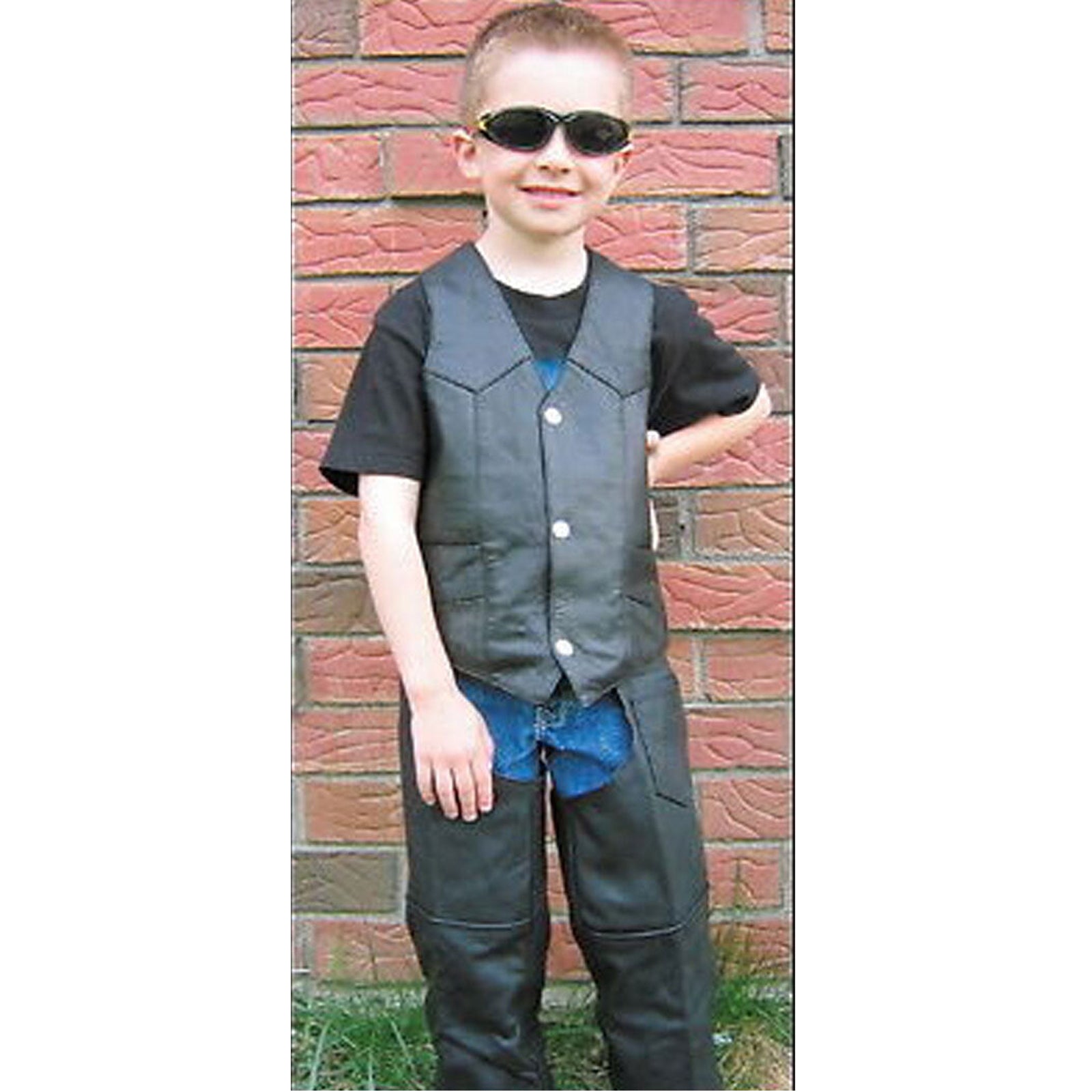 Cage Kids Leather Motorcycle Vests Unisex