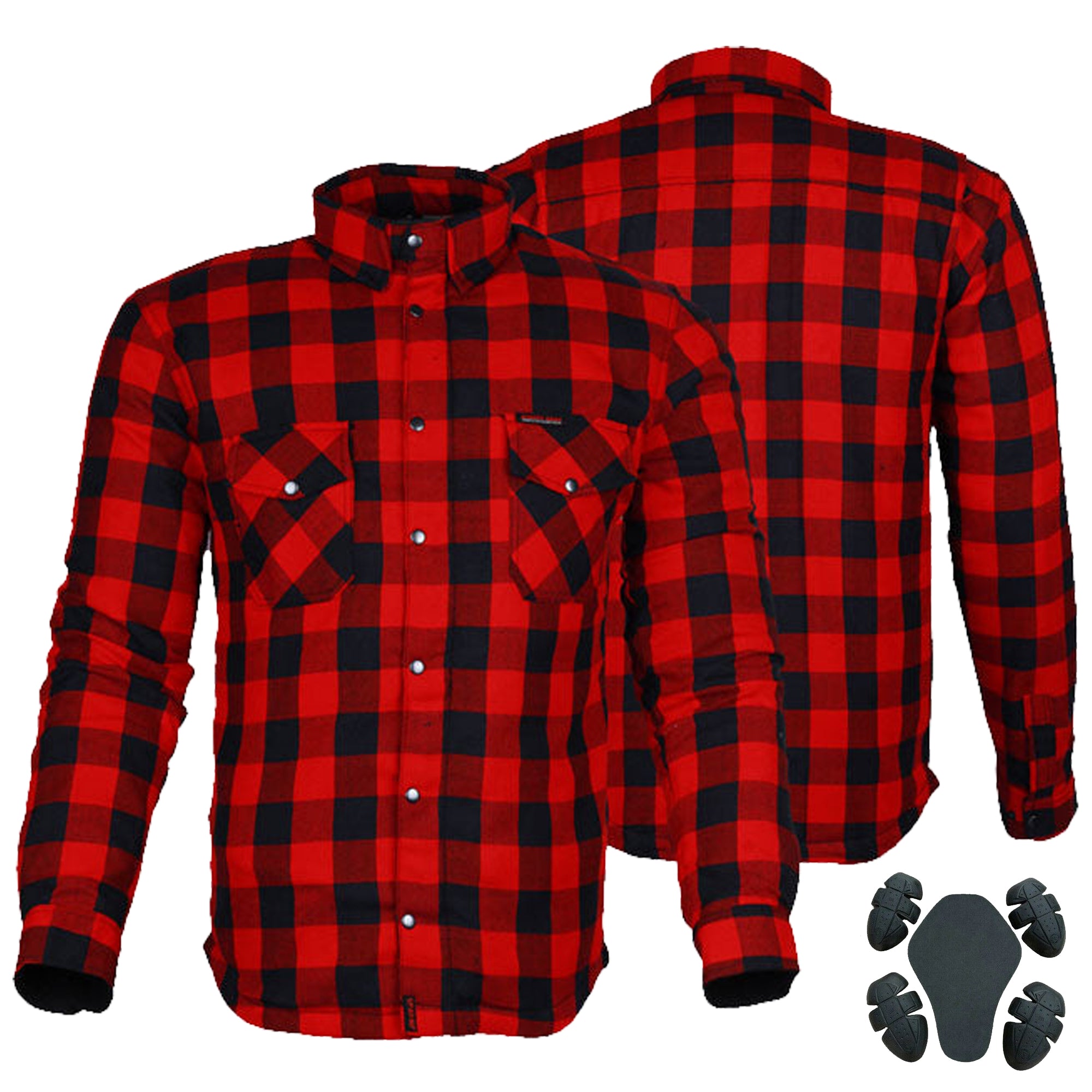 Exo Protective Lined with Kevlar Motorcycle Shirts Red / Black