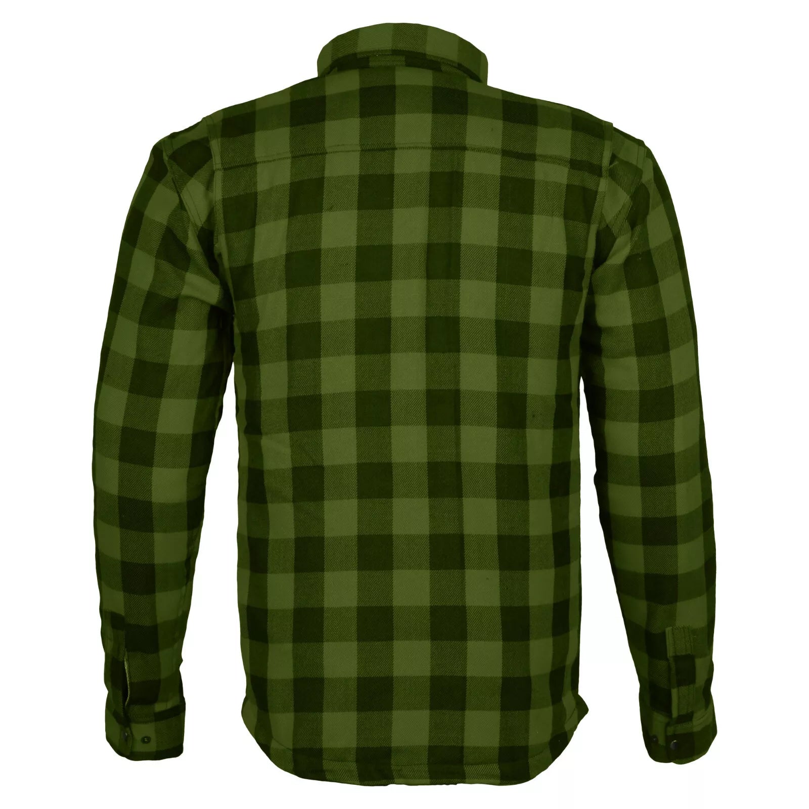 Boston HD Flannel Motorcycle Lined With Kevlar Shirt Army Green / Black