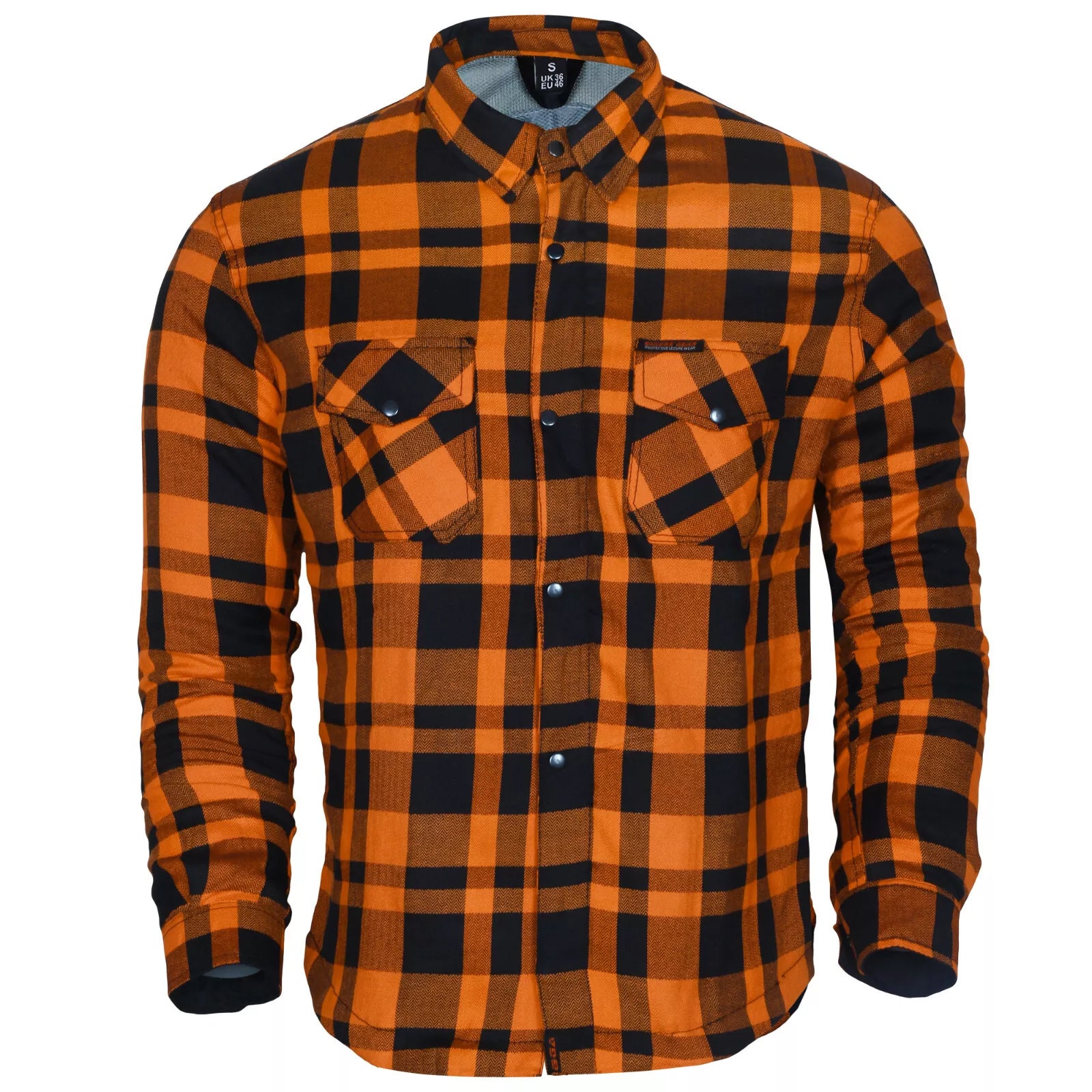 Exo Rider Lined with Kevlar Protective Motorcycle Shirt Orange