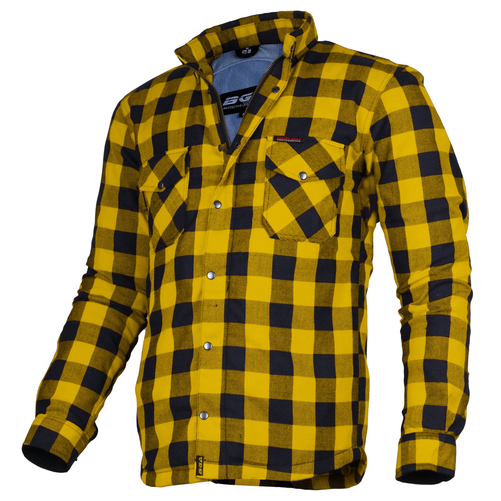 Exo Protective Lined with Kevlar Motorcycle Shirts Yellow