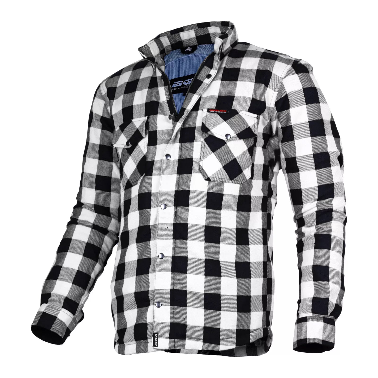 Exo Rider Lined with Kevlar Protective Motorcycle Shirts Black / White