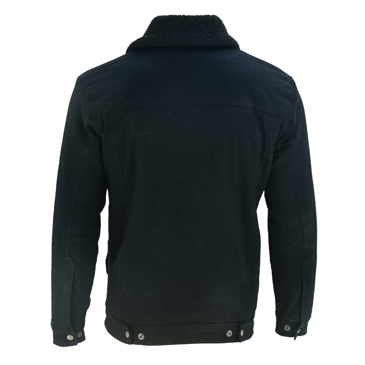 Bikers Gear Kevlar Lined Sherpa Denim Jacket Black