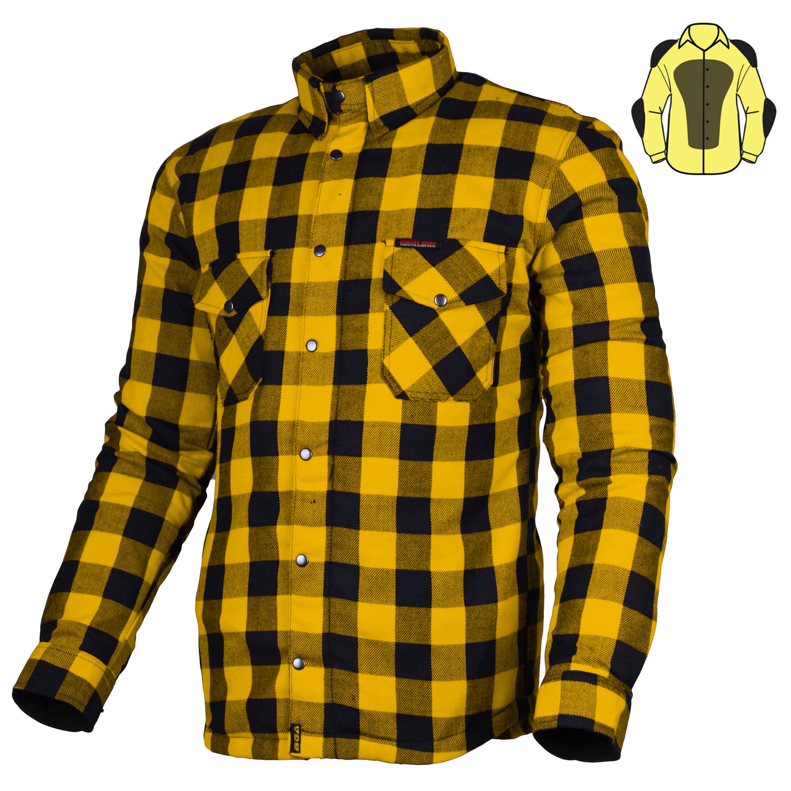 Exo Protective Lined with Kevlar Motorcycle Shirts Yellow