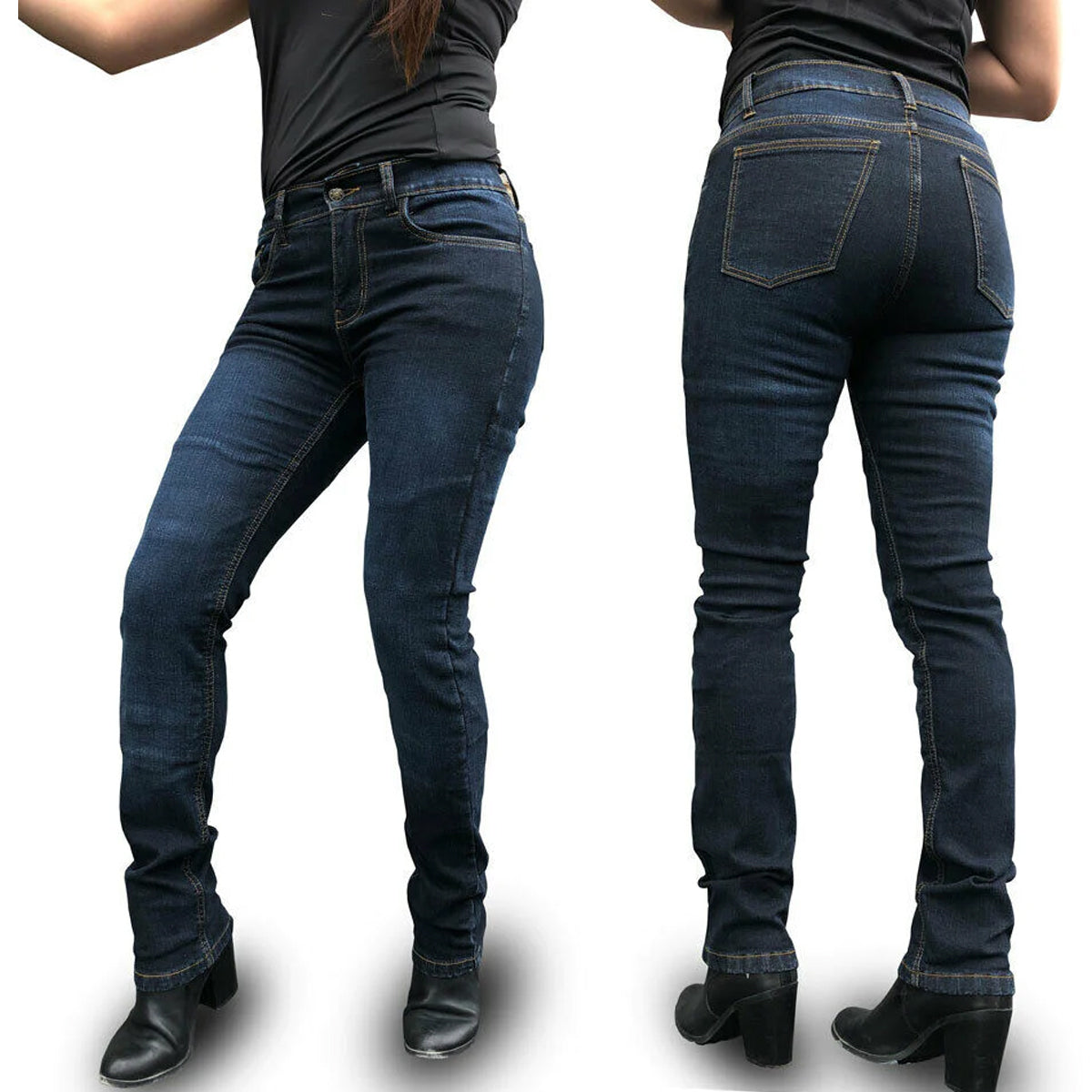 Womens Motorcycle Jeans LIned with Kevlar Stone Blue