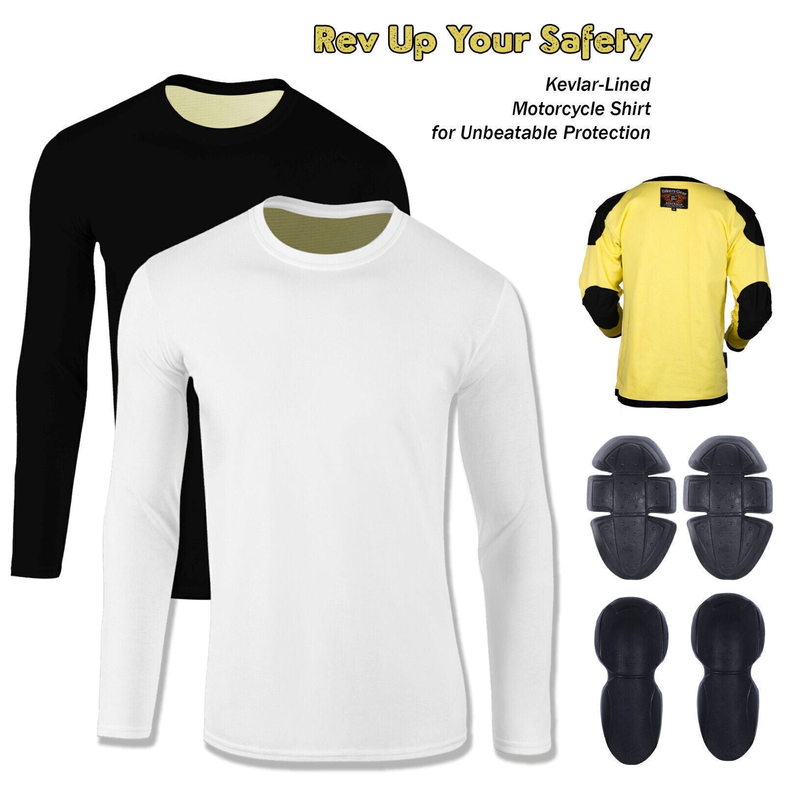 Apex Motorcycle Fully Lined With Kevlar Protective T-Shirt with CE Armour