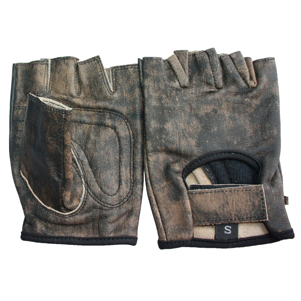 Moose Fingerless Motorcycle Gloves Brown