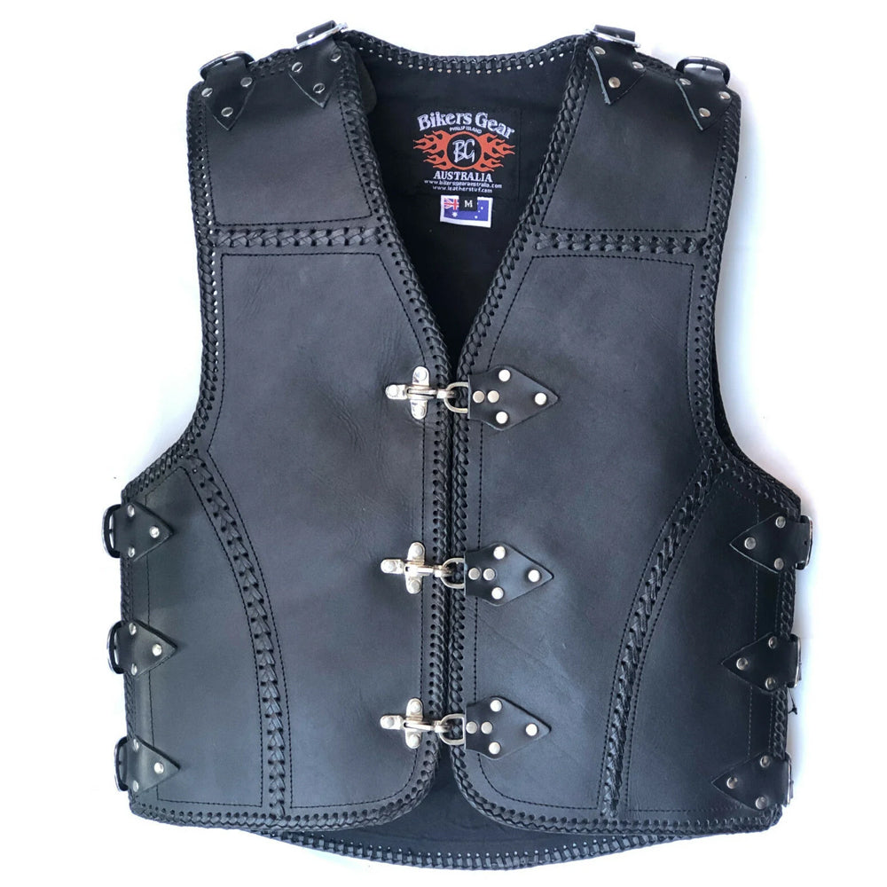Broome 3mm HD Braided Clips Leather Club Vest