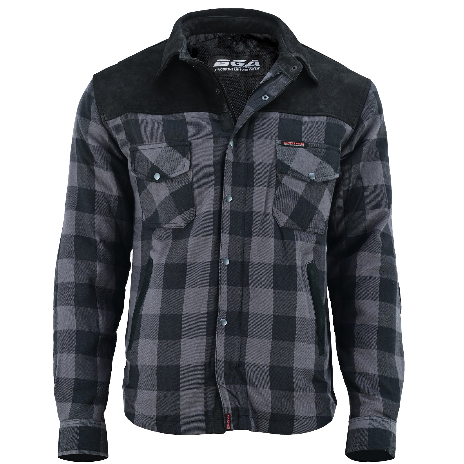 CE Rifster Lined with Kevlar Flannel Motorcycle Shirt Leather outside Pockets