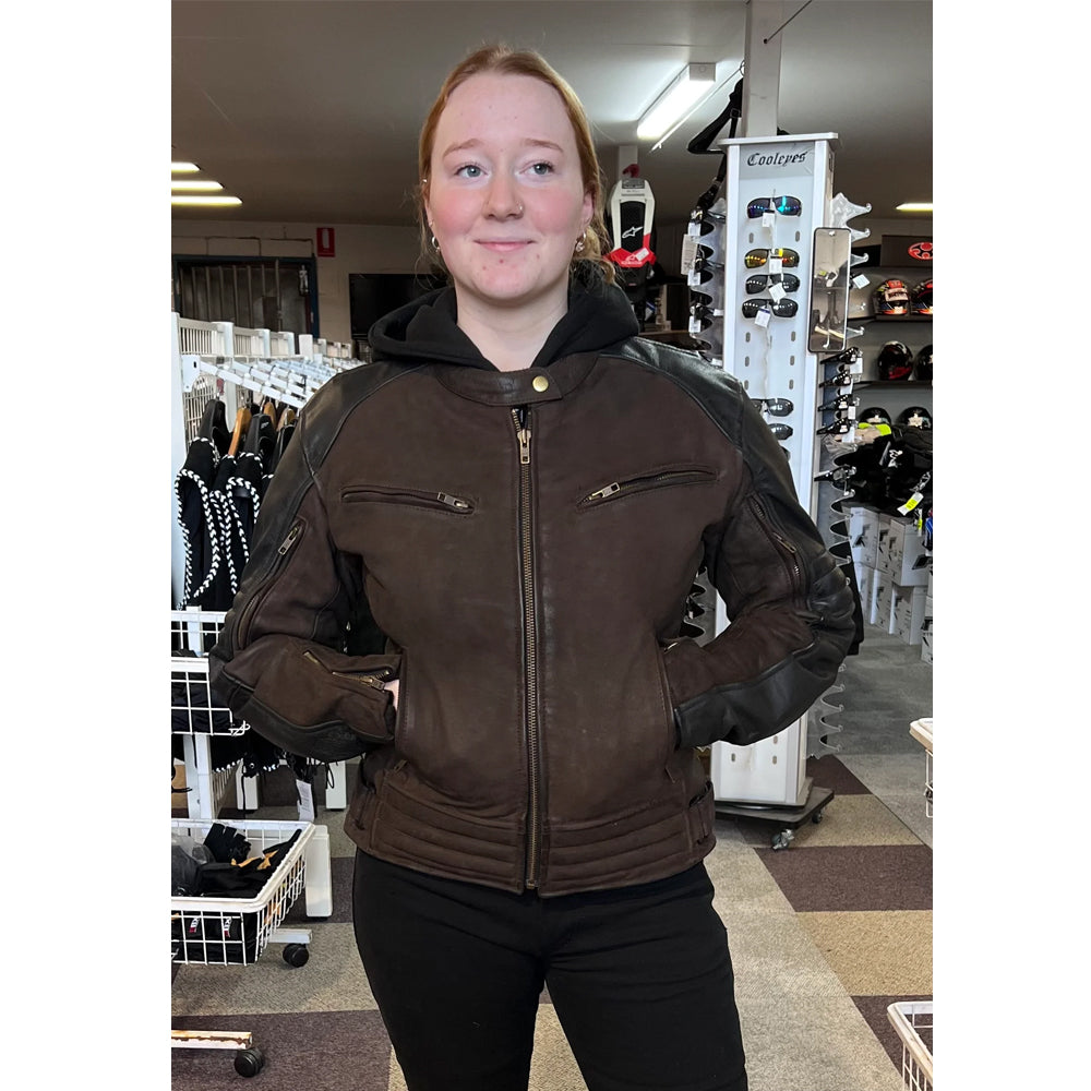 Women Nubuck Leather Jacket with Hood