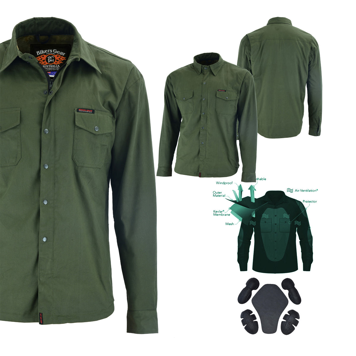 Icon HD Flannel Shirt Lined With Kevlar Olive Green