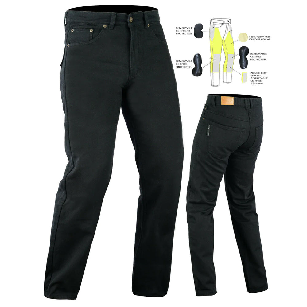 Kevlar Protective Motorcycle Classic Jeans Black
