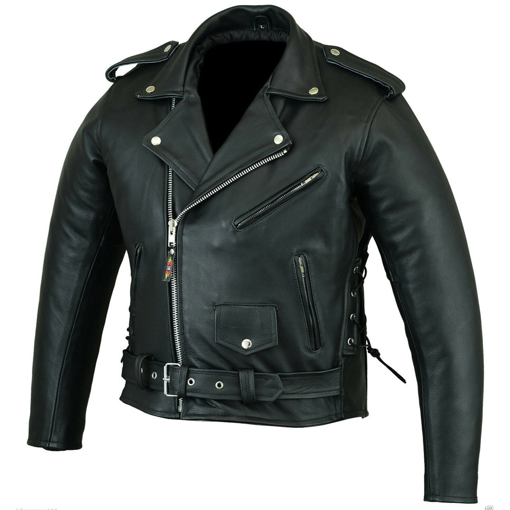 Brando Classic Motorcycle Leather Jacket Black