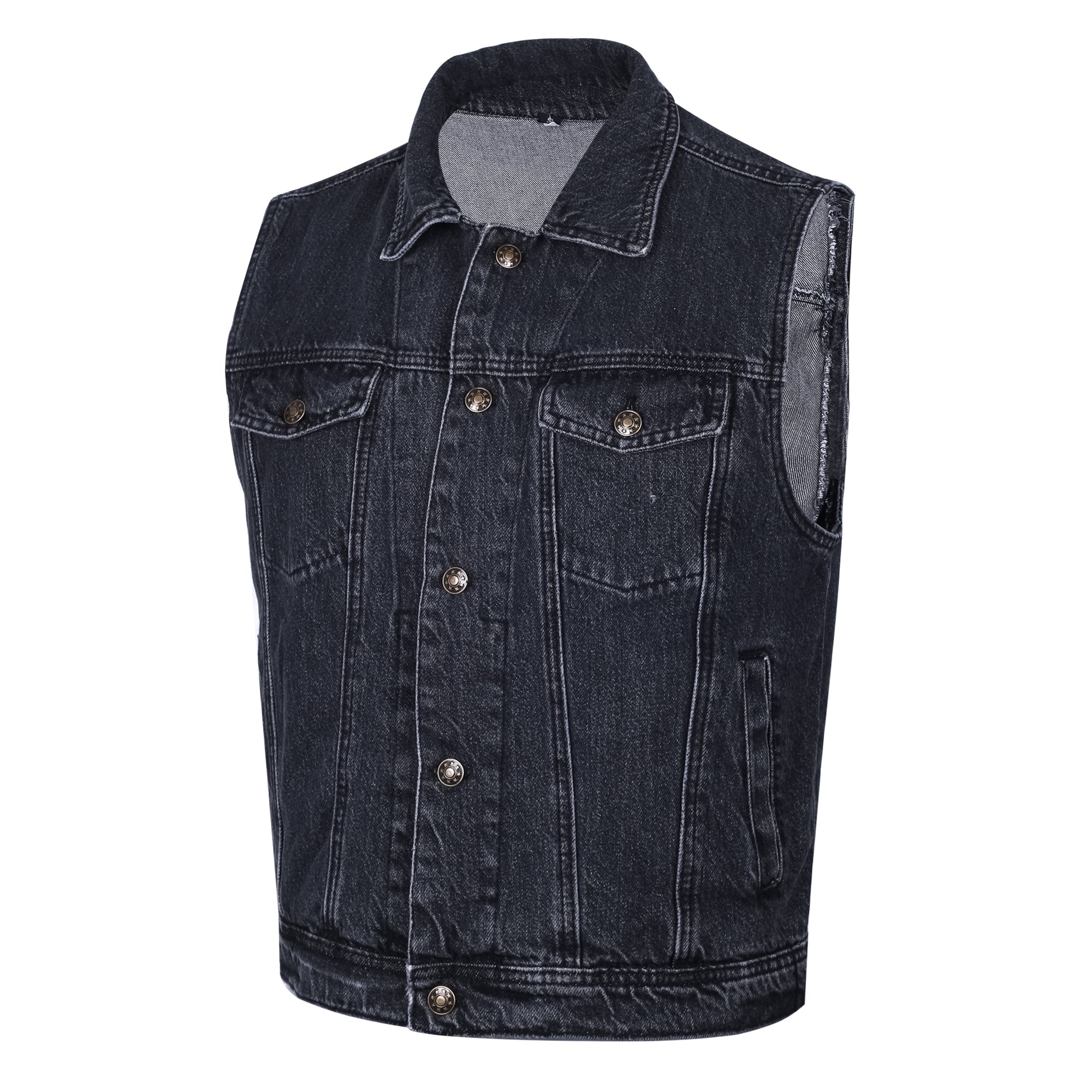 Jaguar Denim Motorcycle Vest Black