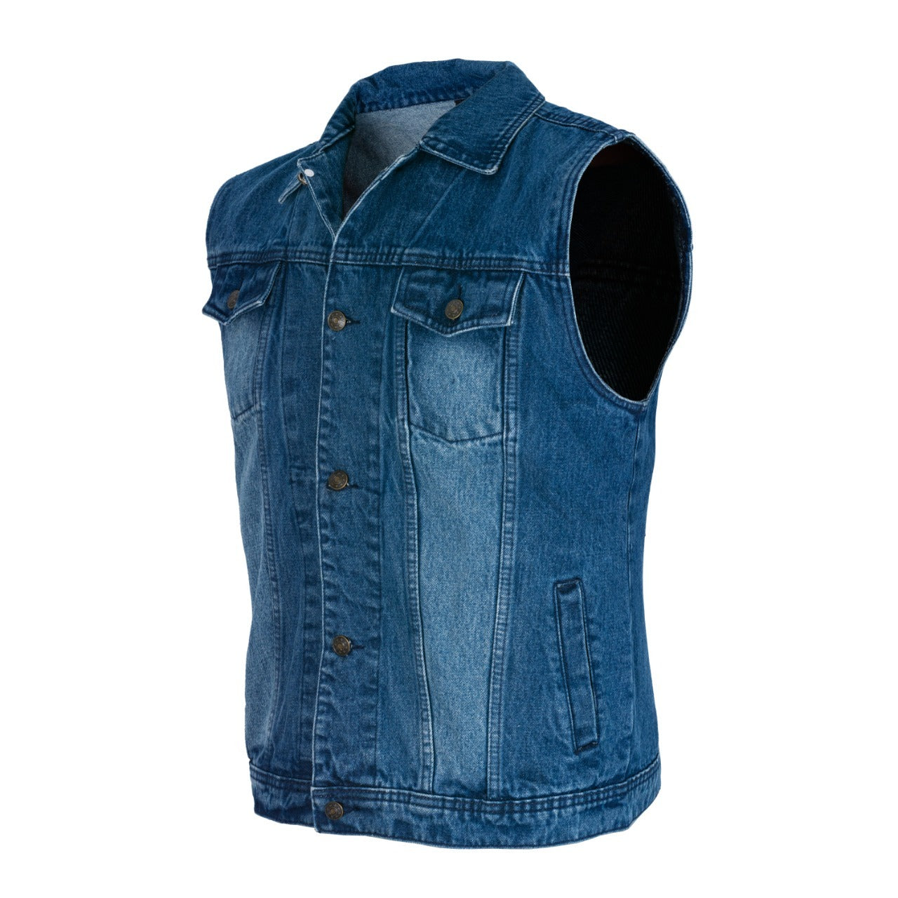 Jaguar Denim Motorcycle Vest Blue
