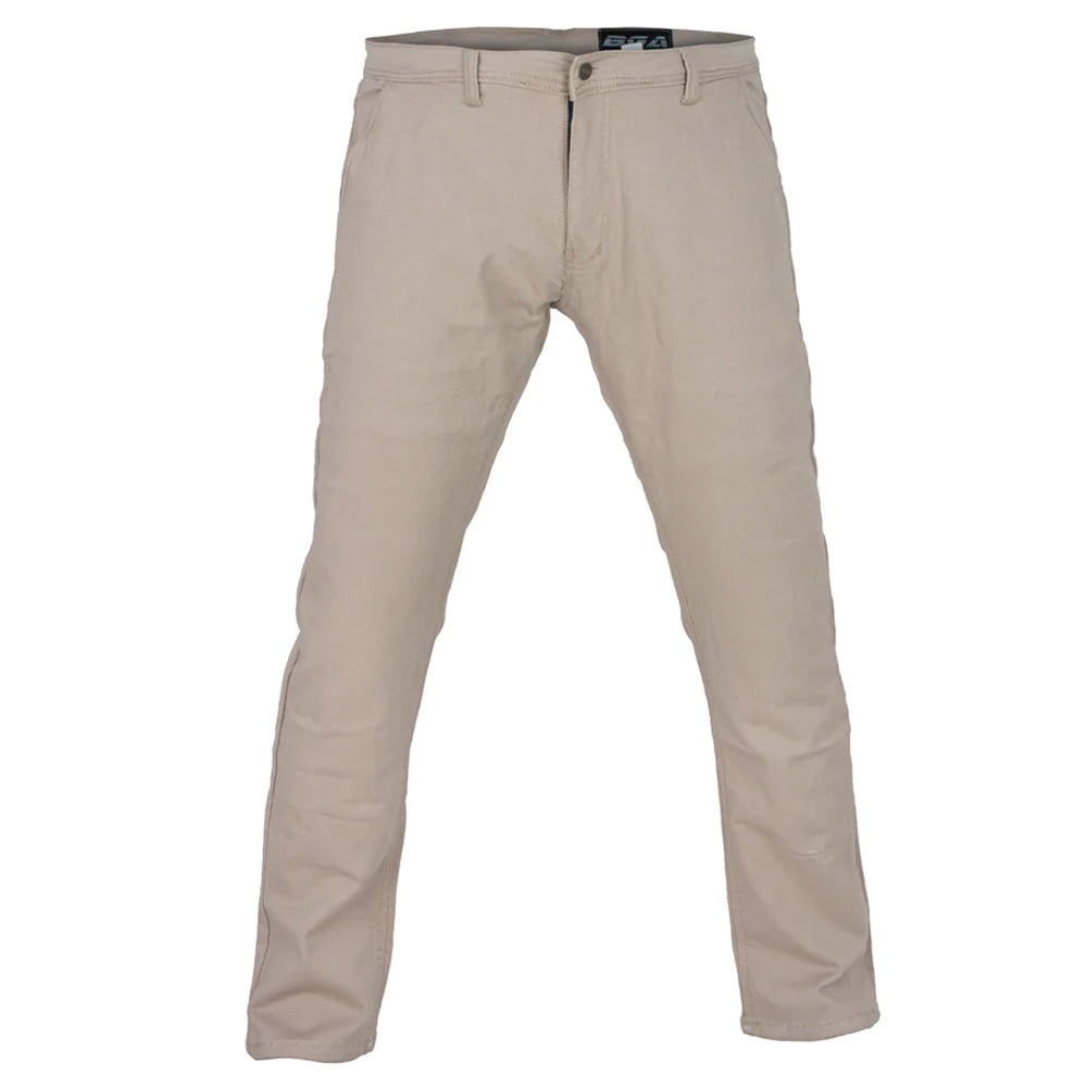 Stork Motorcycle Kevlar Lined Chinos Pants Tan Stretch