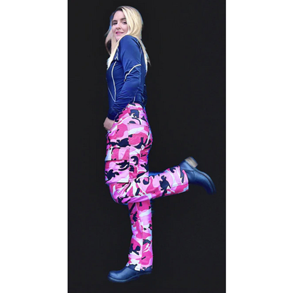 Robin Women Motorcycle Lined With Kevlar Cargo Pants Pink