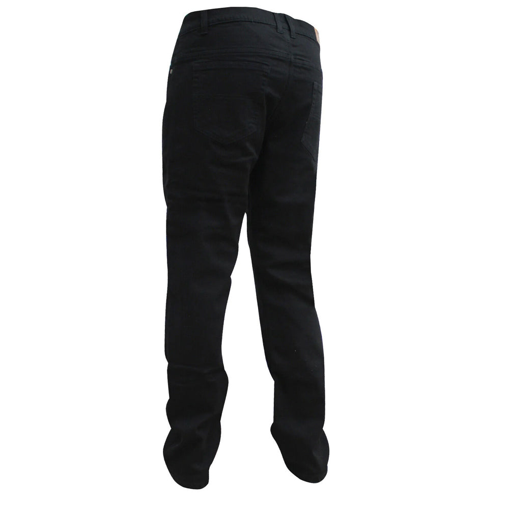 Mens Victor Comfort Protective Lined With Kevlar Motorcycle Stretch Jeans Black