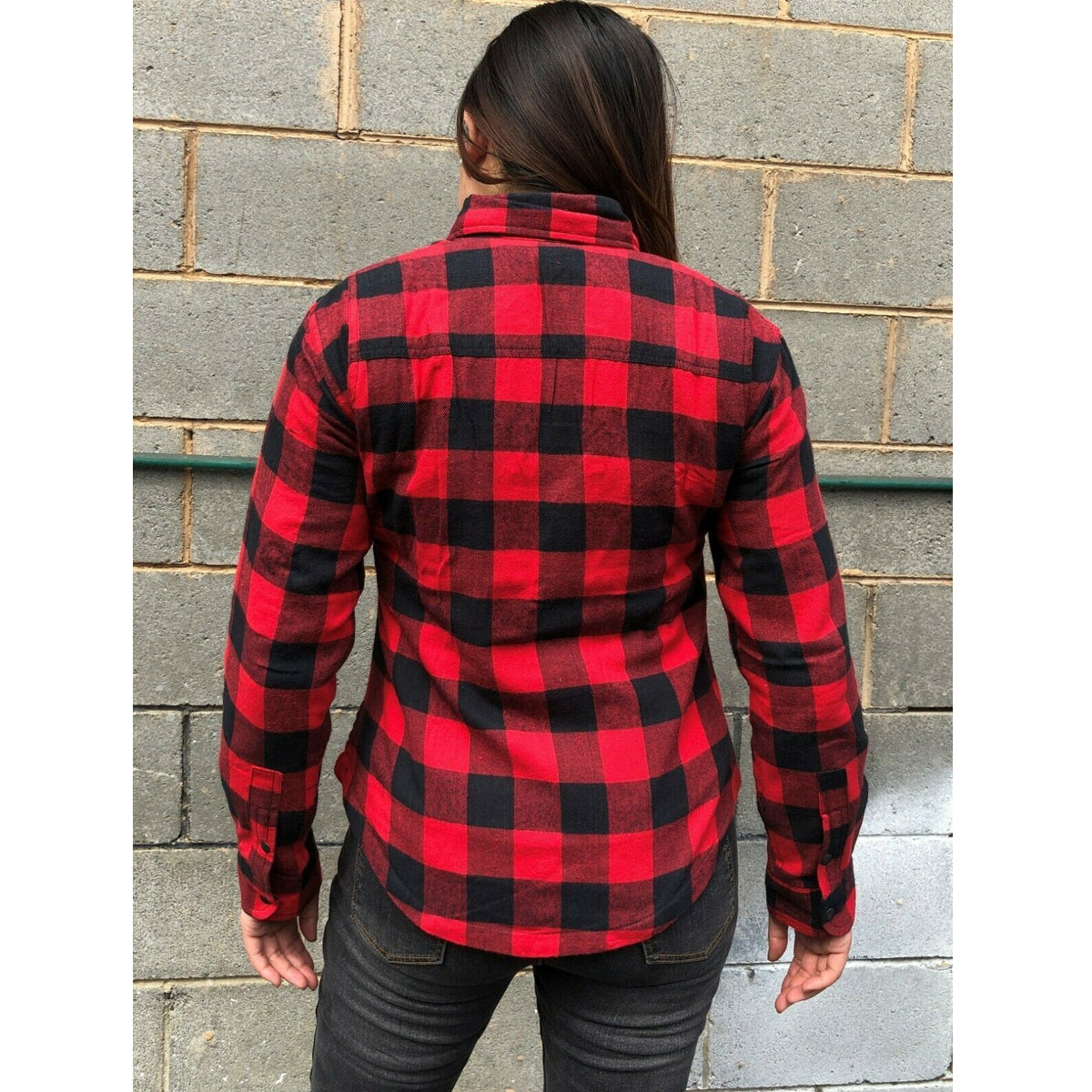 Exo Lady Motorcycle Flannel Shirts Red/Black