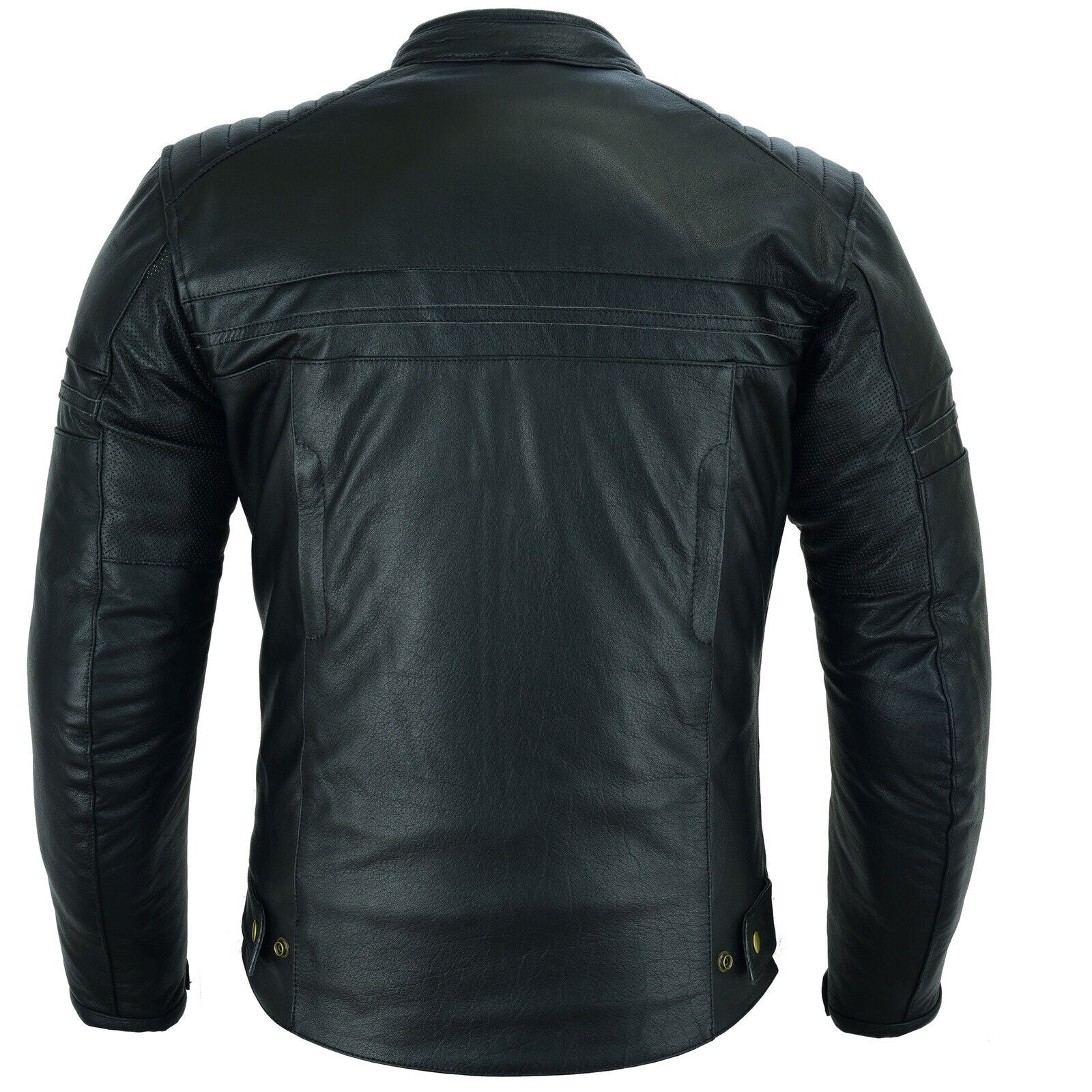 Roadster Classic Leather Motorbike Jacket Black