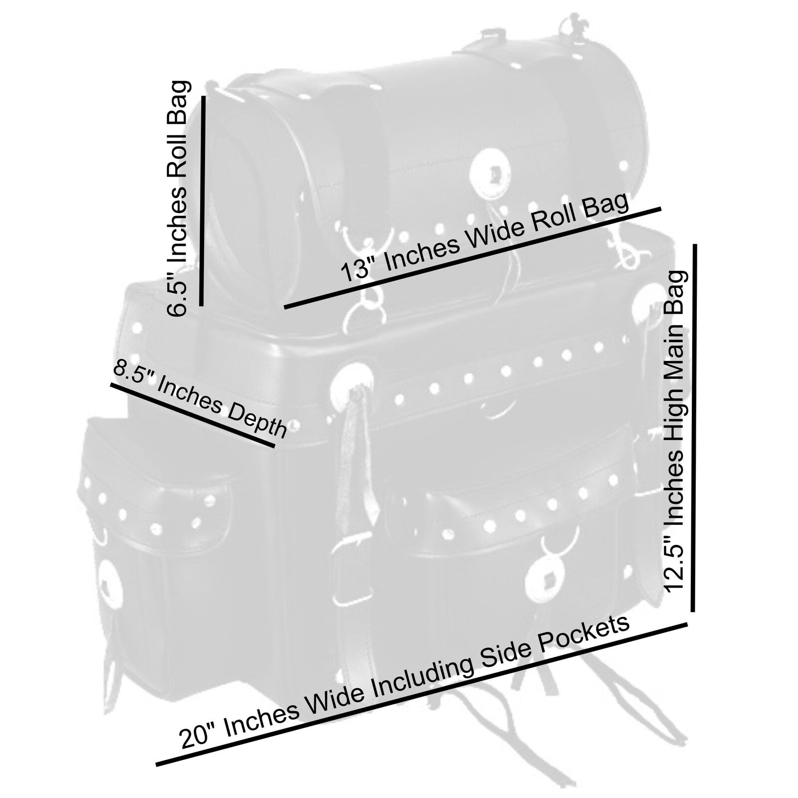 Tam 2pc Motorcycle Sissy Bar Bag