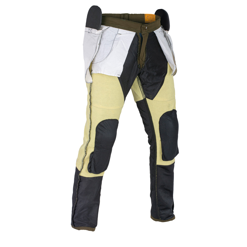 Stork Motorcycle Kevlar Lined Chinos Pants Khaki Green Stretch