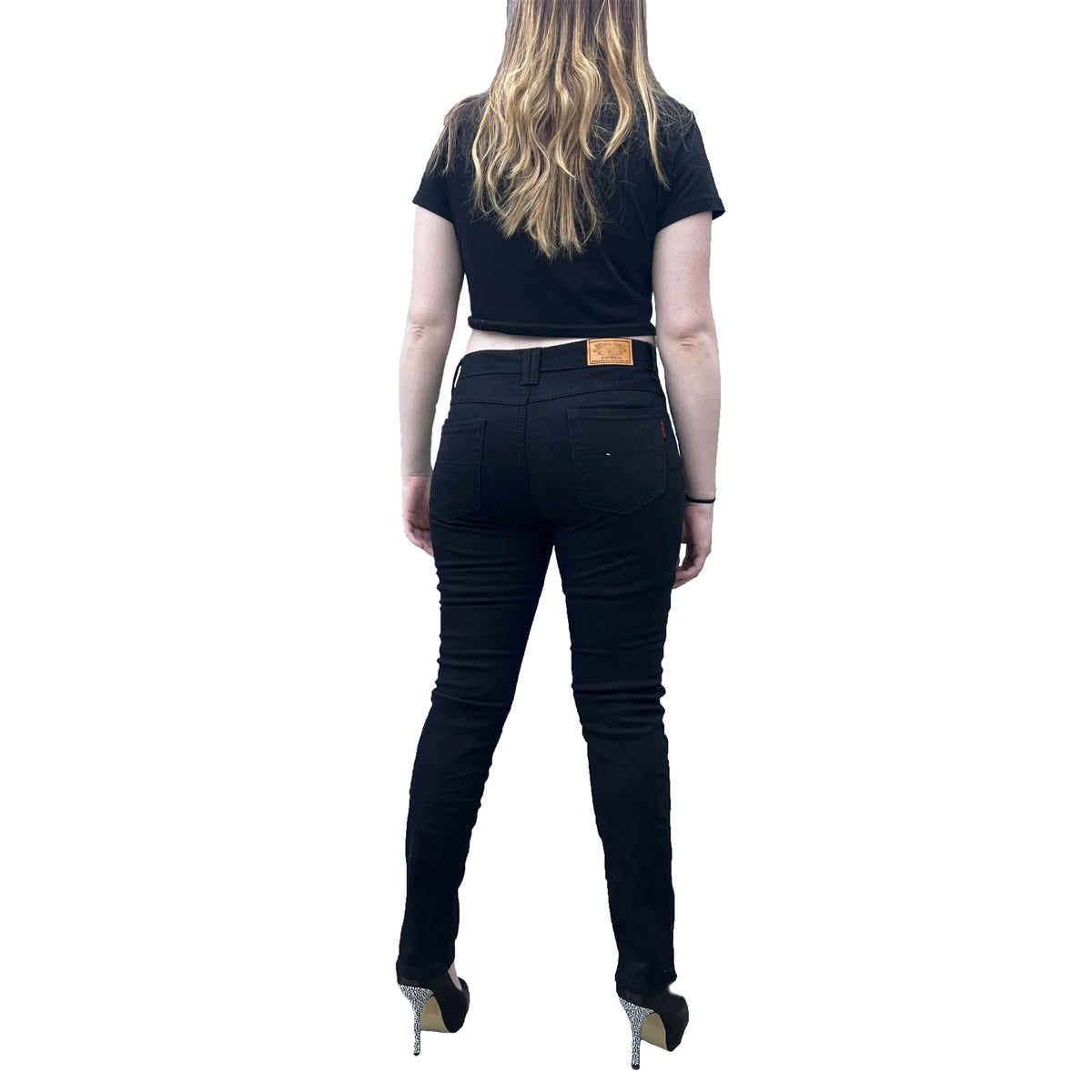 Womens Classic Motorcycle Kevlar Jeans Black