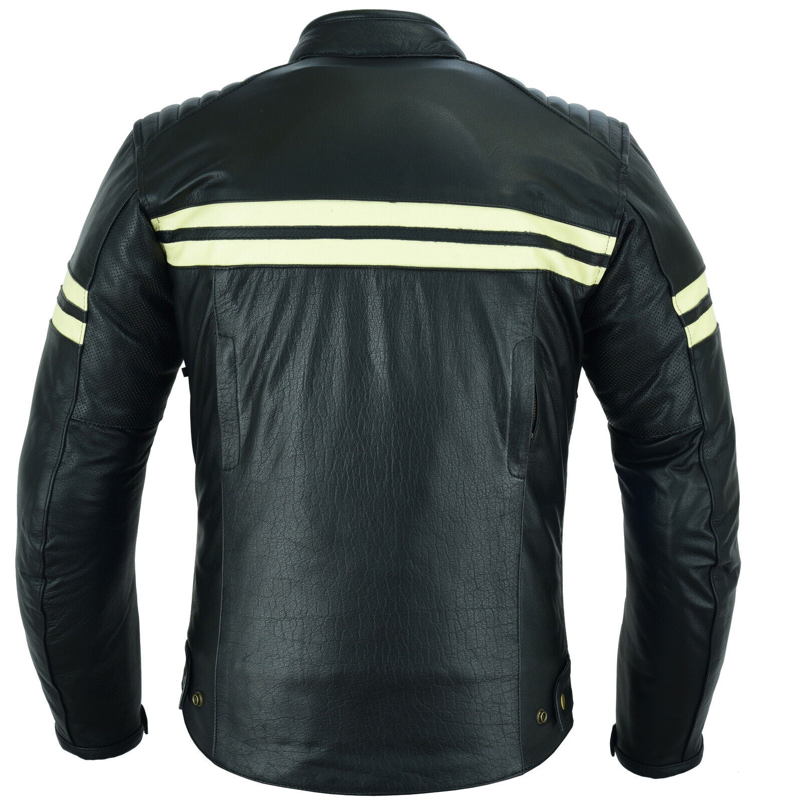 Roadster Classic Leather Motorbike Jacket Beige