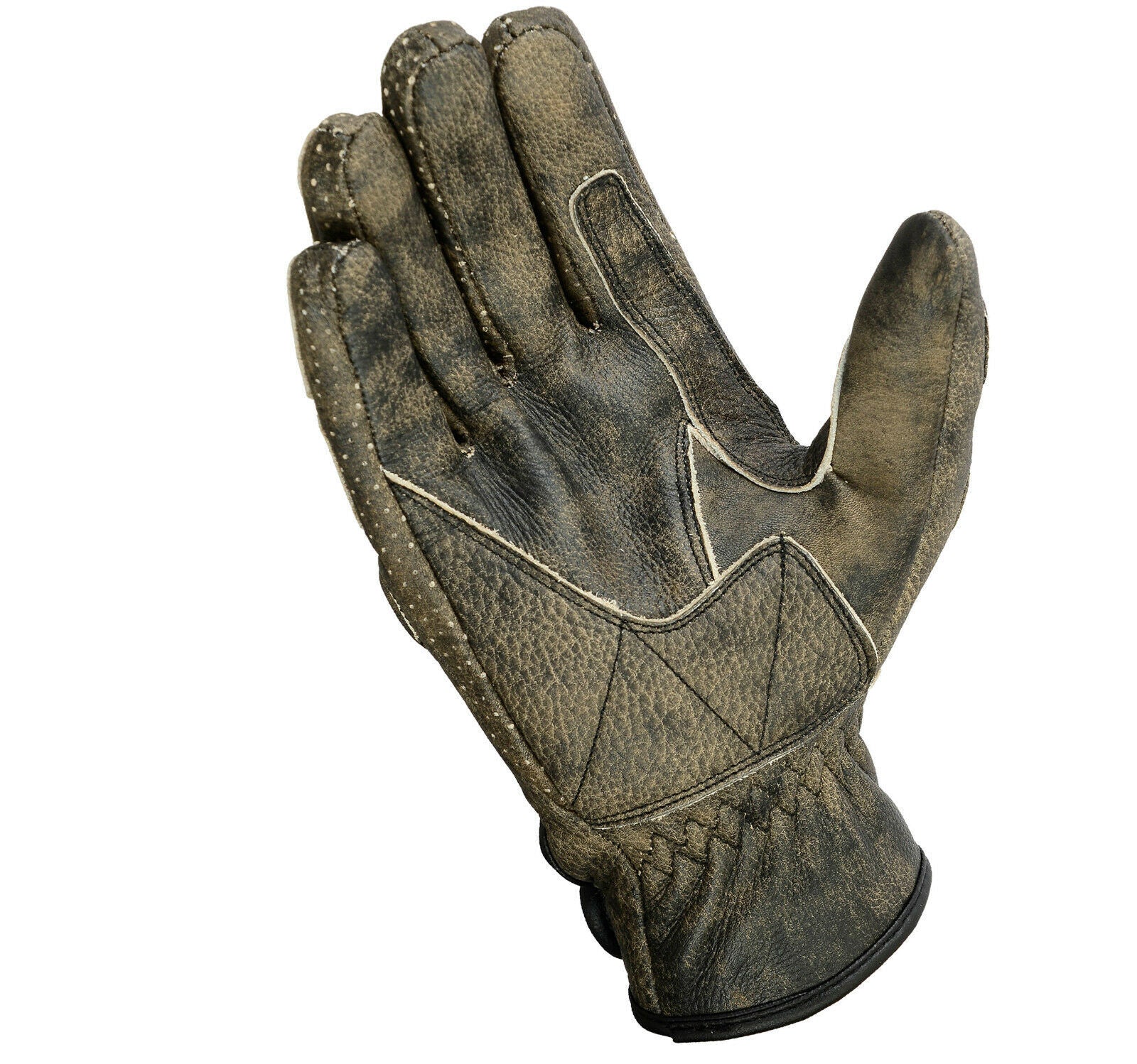 Tasker Leather Motorcycle Gloves Brown