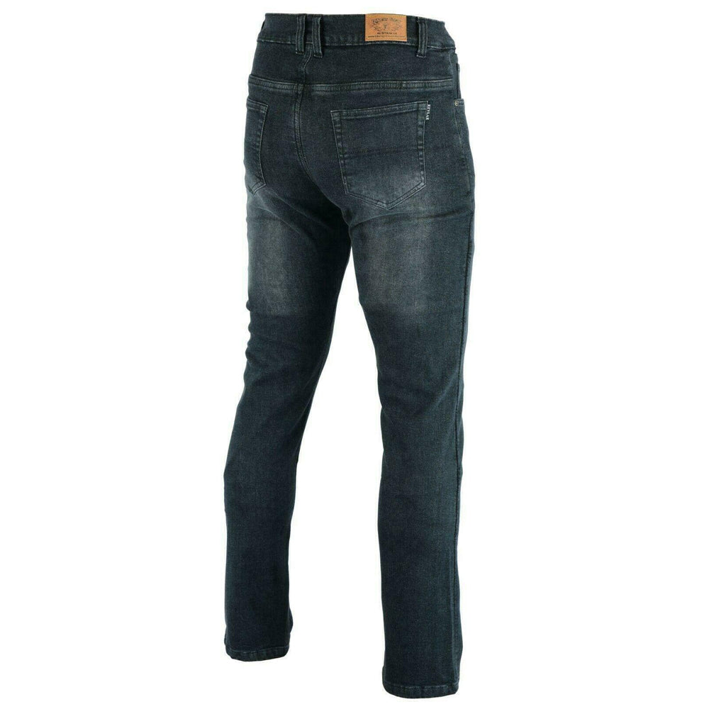 Mens Highway Stretch Denim Protective Lined With Kevlar Motorcycle Jeans Grey