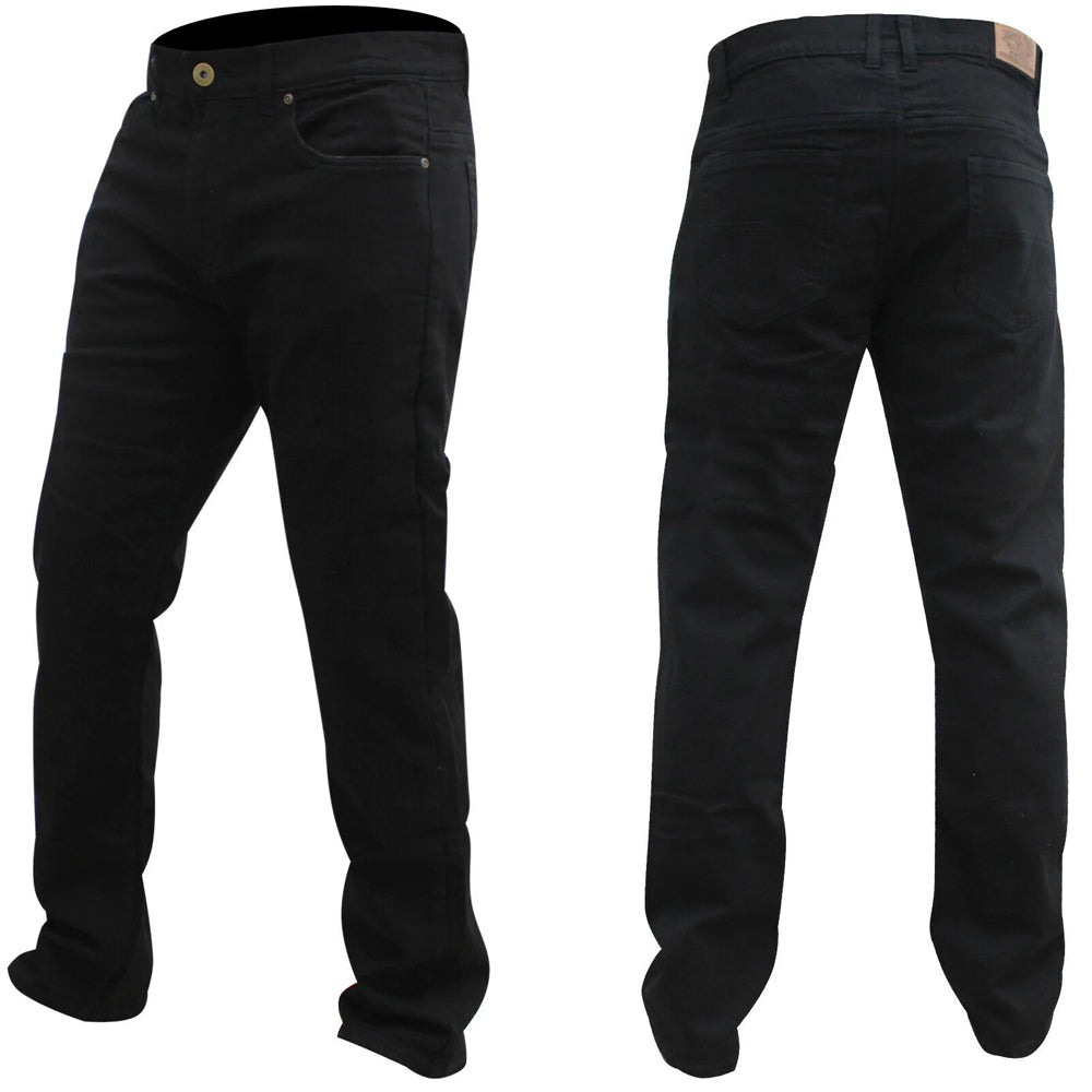Mens Victor Comfort Protective Lined With Kevlar Motorcycle Stretch Jeans Black