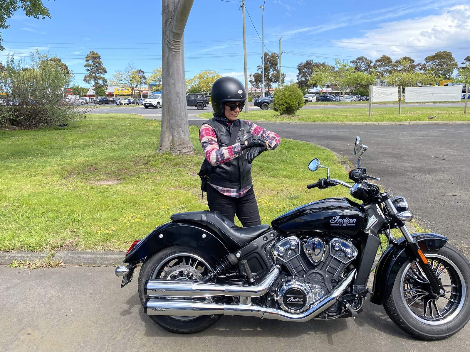 Brat Lady Motorcycle Flannel Shirts Pink/Grey