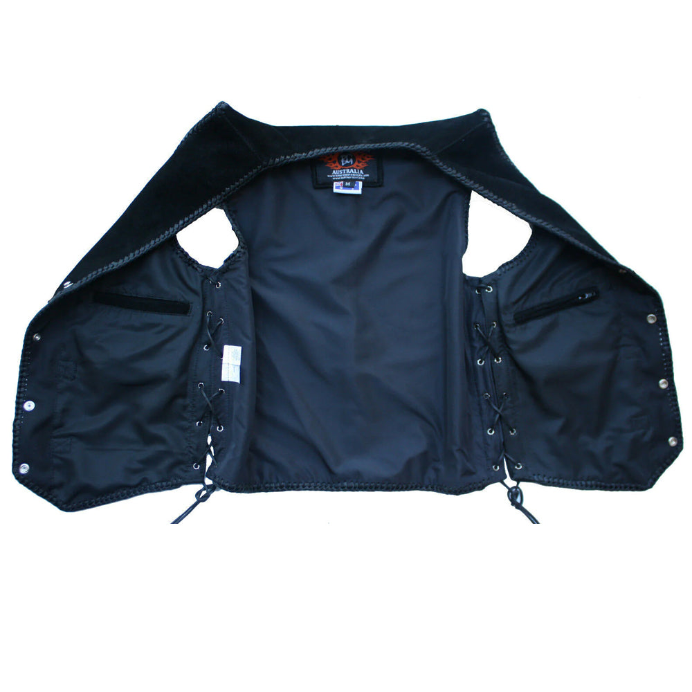 Aero Motorcycle Suede Vest Black/Orange
