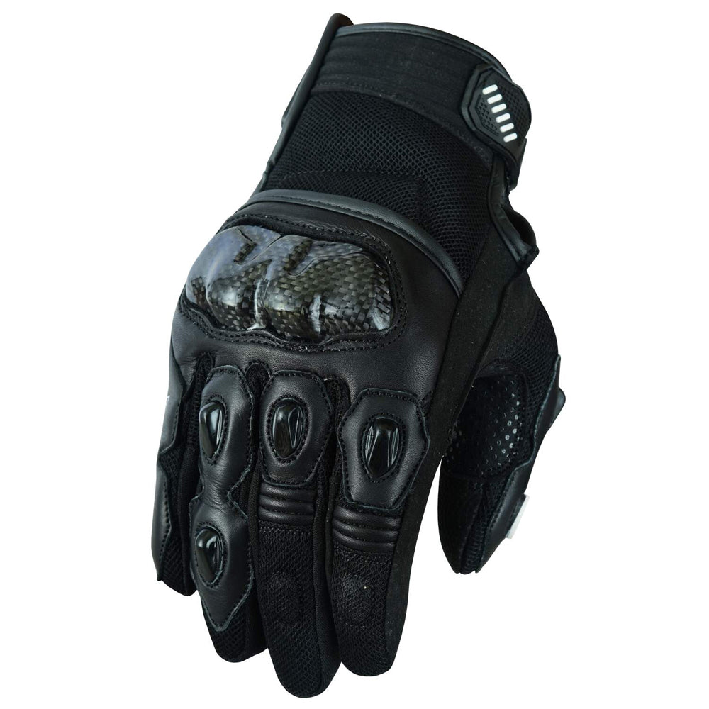 Nelson Motorcycle LATHER Gloves WITH KEVLAR LINED Black