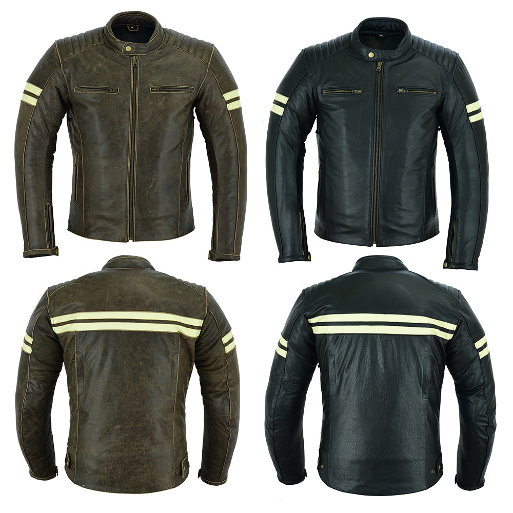 Roadster Classic Motorcycle Leather Jacket Brown