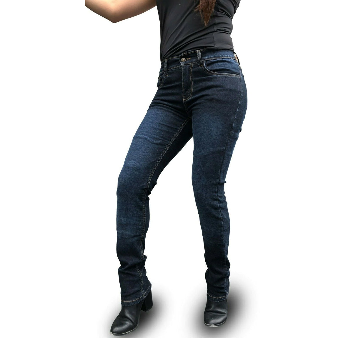 Womens Motorcycle Jeans LIned with Kevlar Stone Blue
