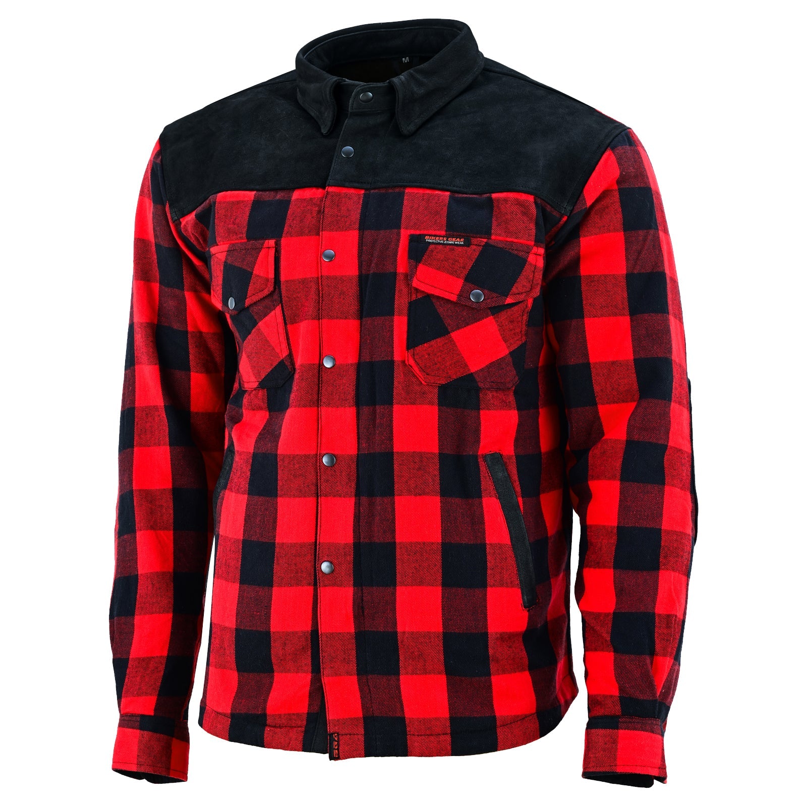CE Rifster Lined with Kevlar Flannel Motorcycle Shirt Leather outside Pockets