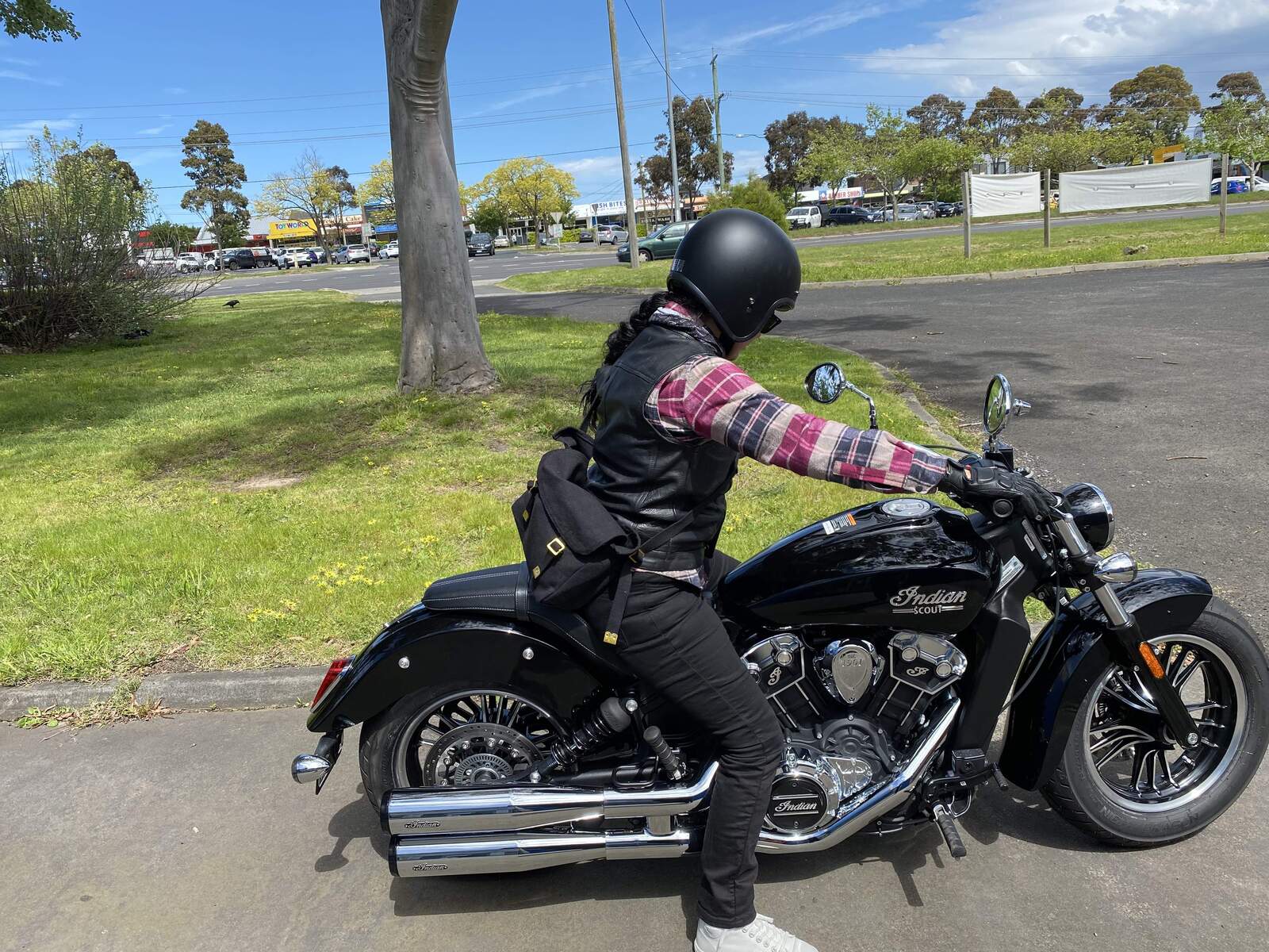 Brat Lady Motorcycle Flannel Shirts Pink/Grey