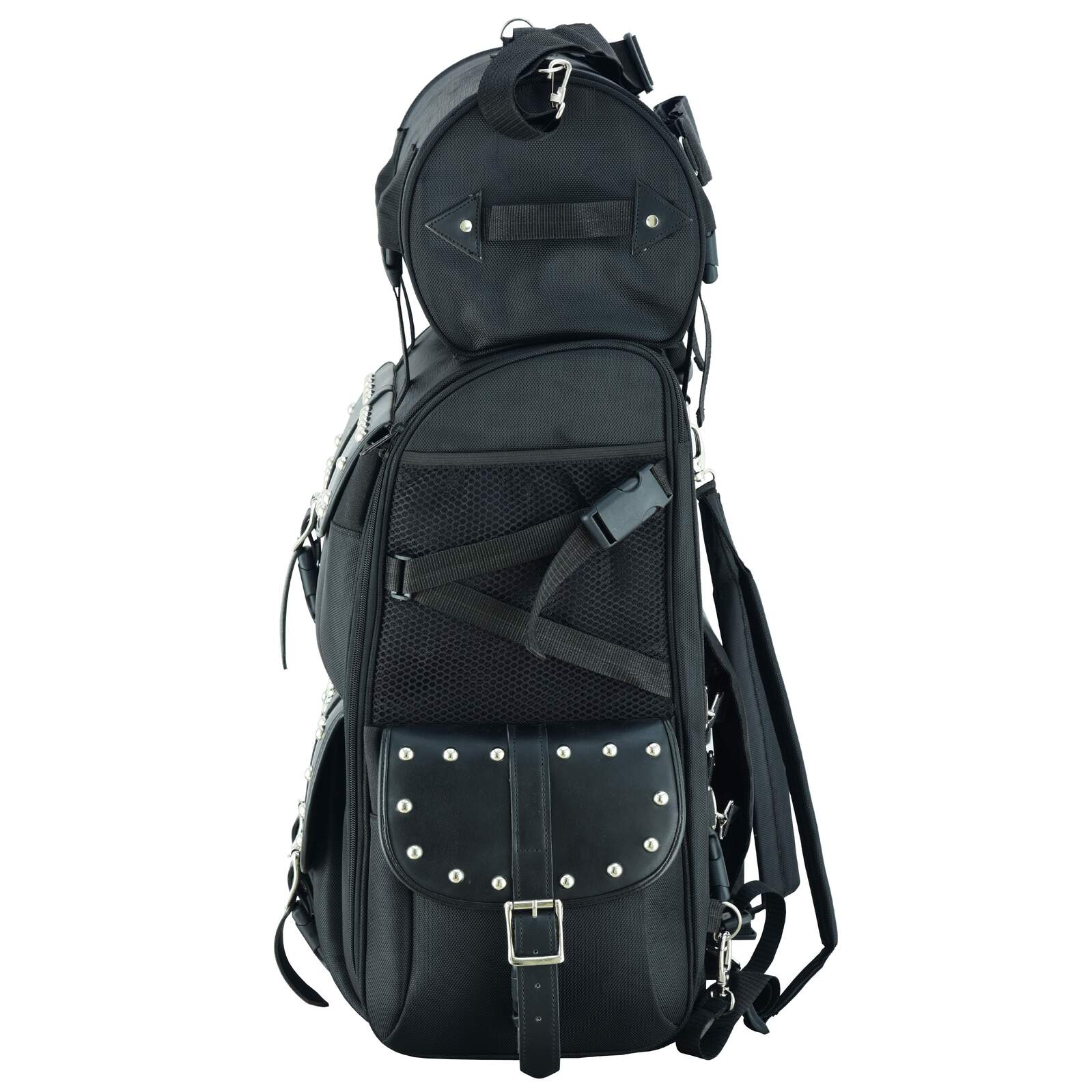 2 Piece Studded Deluxe 3500 Motorcycle Sissy Bar Bag