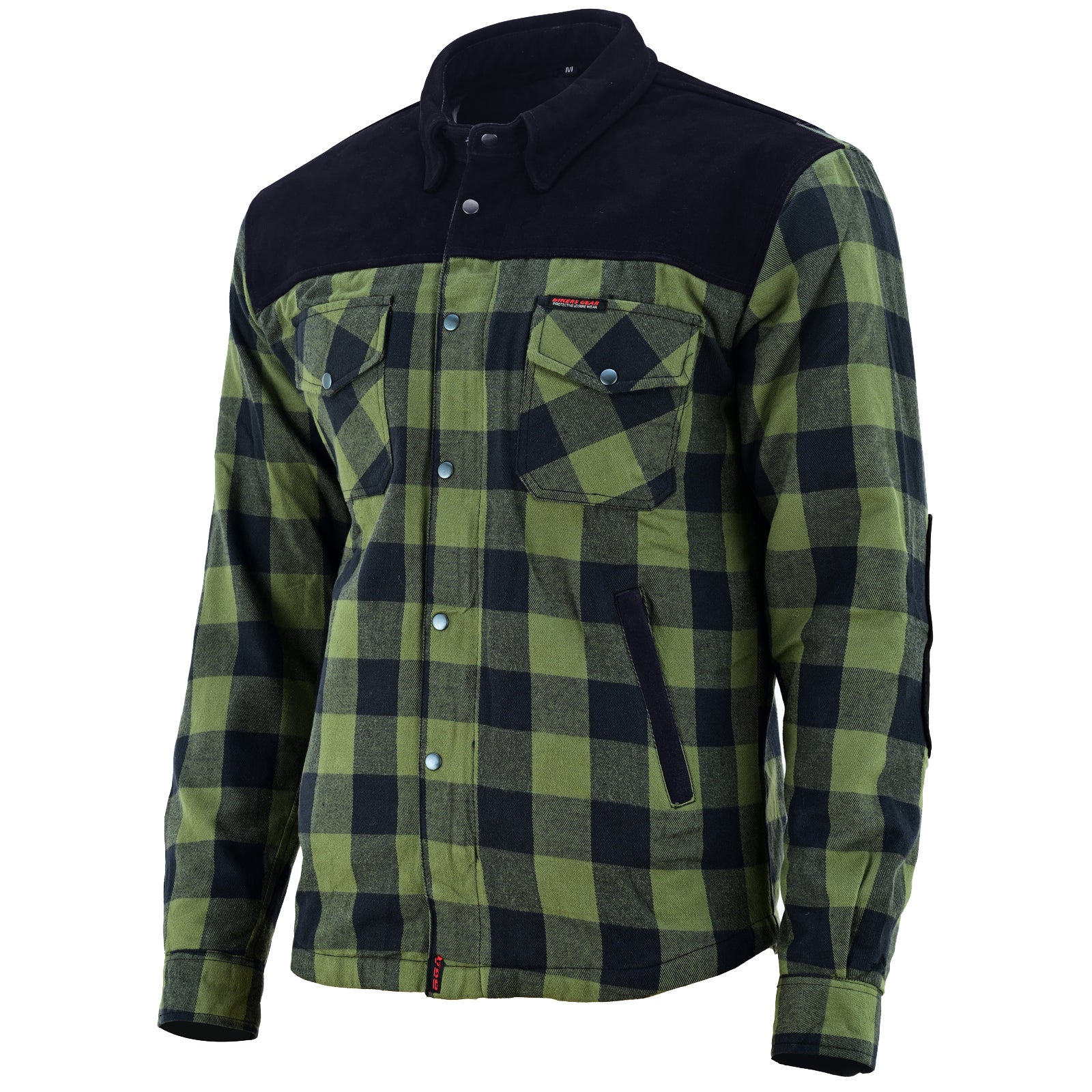 CE Rifster Lined with Kevlar Flannel Motorcycle Shirt Leather outside Pockets