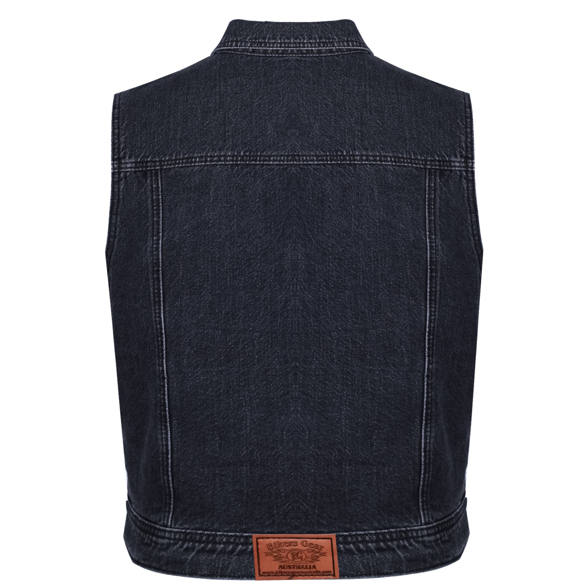 Jaguar Denim Motorcycle Vest Black