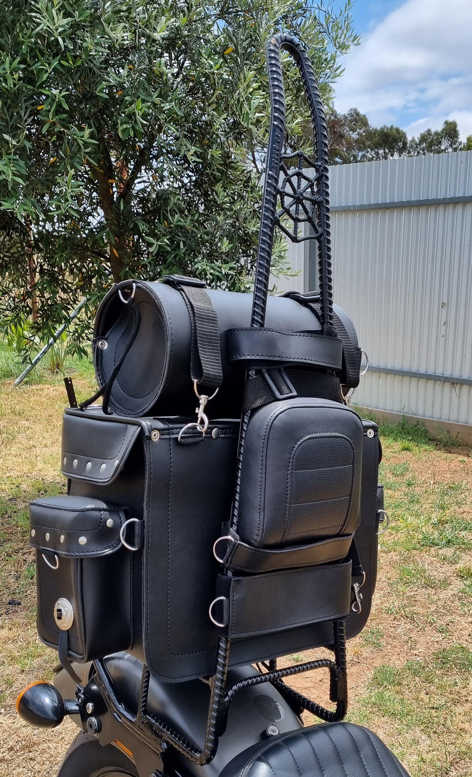 Tam 2pc Motorcycle Sissy Bar Bag