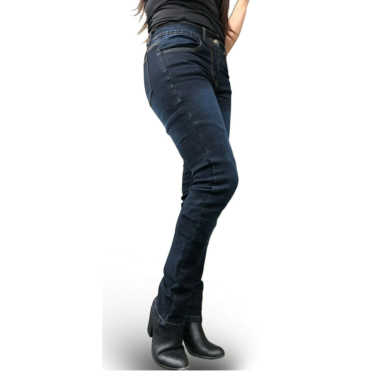Womens Motorcycle Jeans LIned with Kevlar Stone Blue