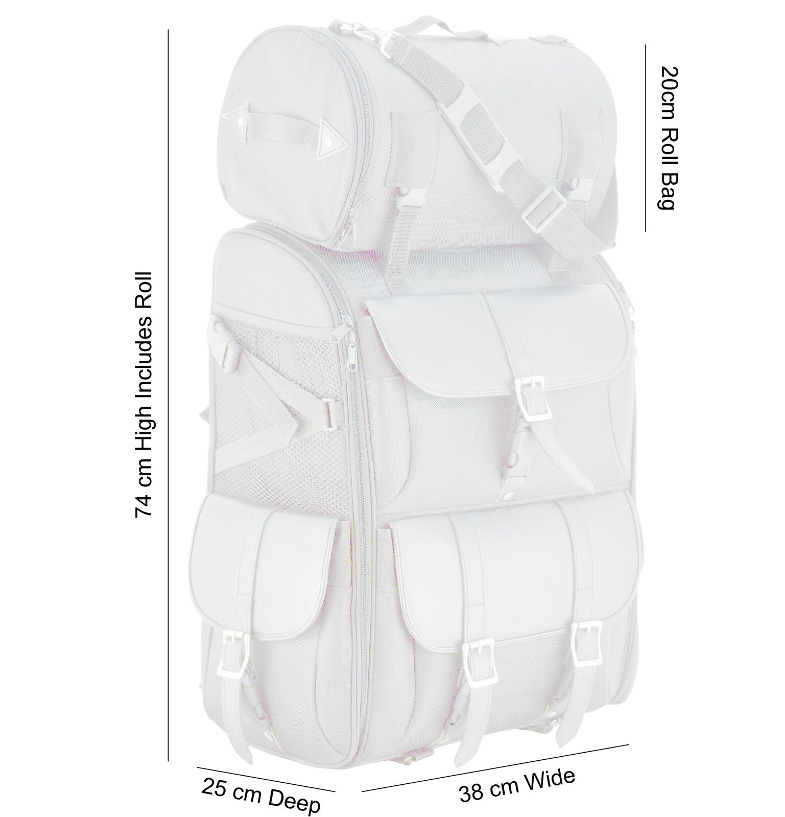 2 Piece Deluxe 3500 Motorcycle Sissy Bar Bag PLIAN