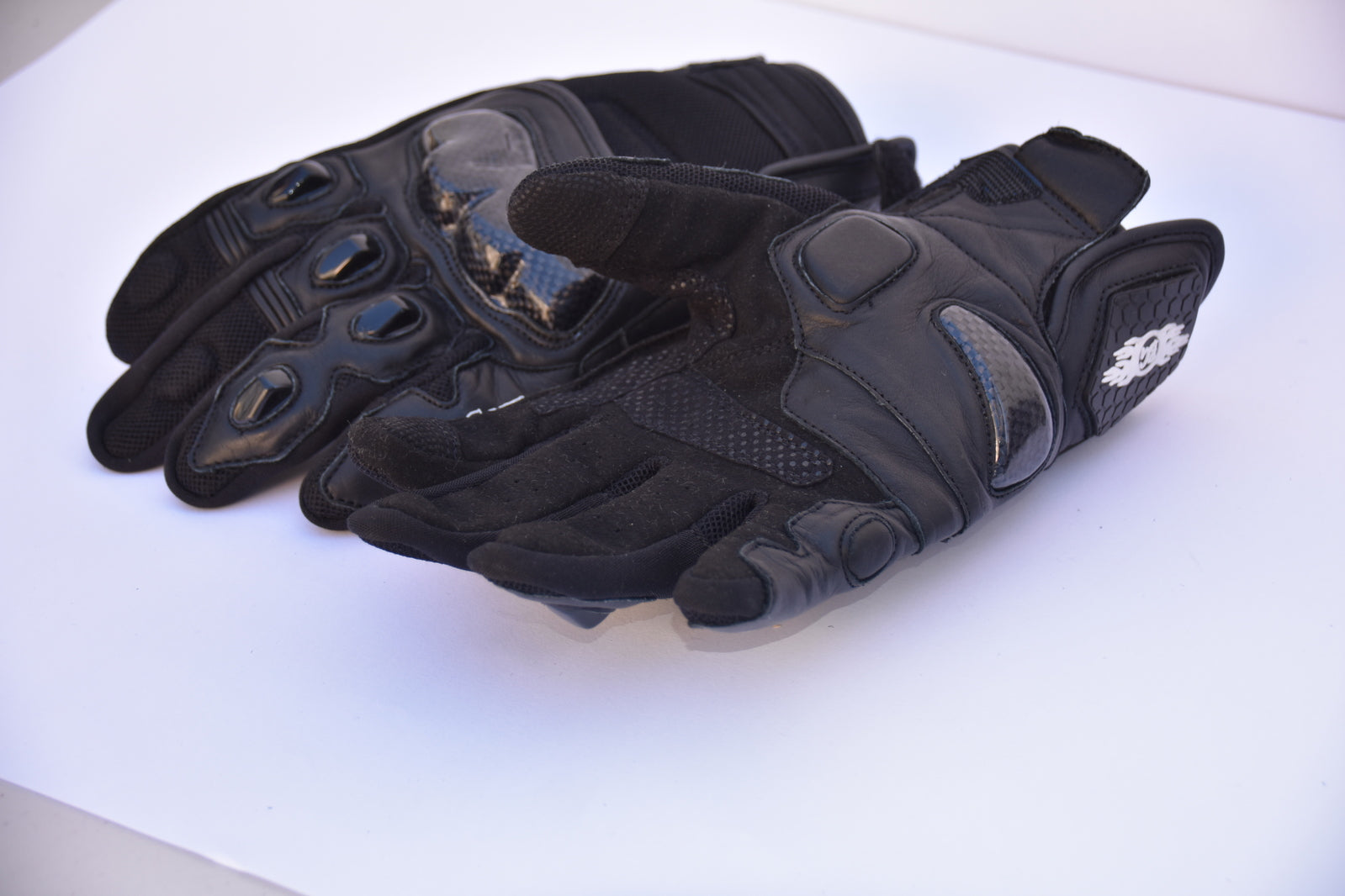 Nelson Motorcycle LATHER Gloves WITH KEVLAR LINED Black