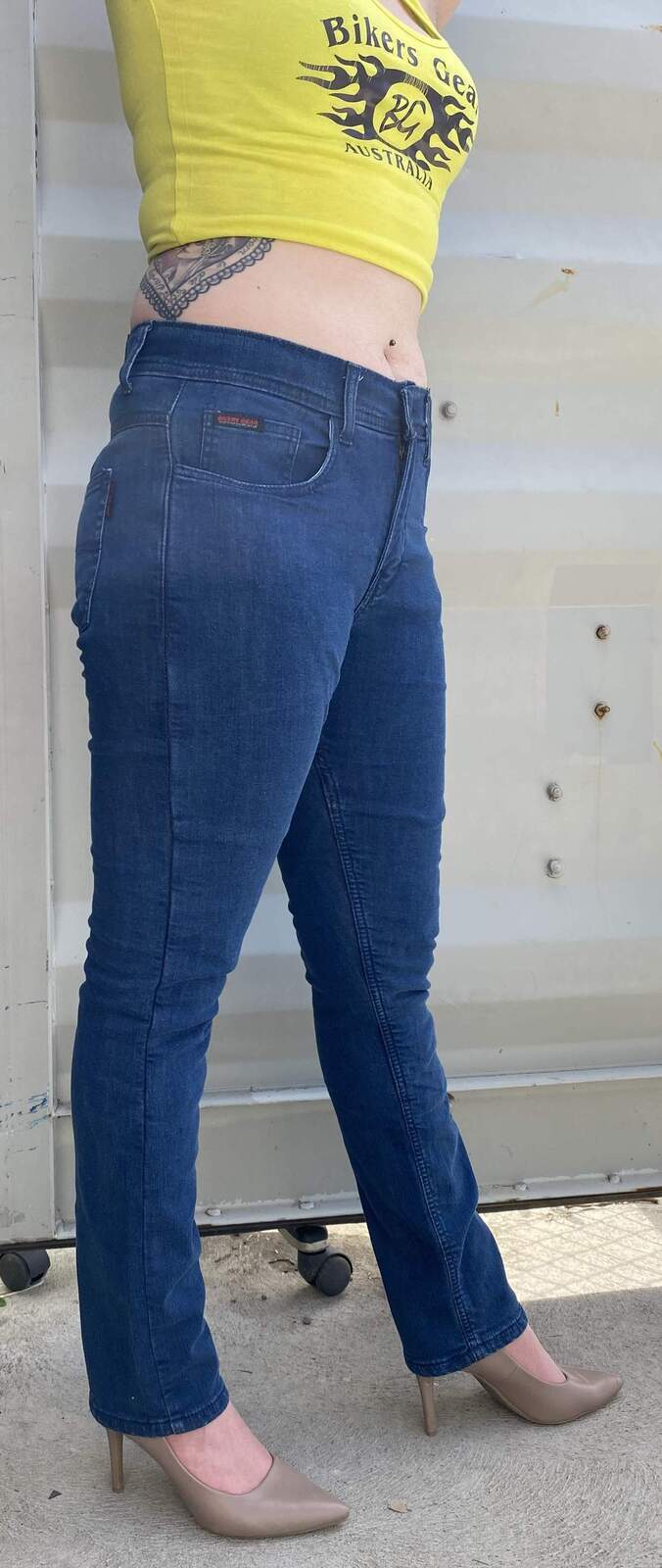 Classic Lady Motorcycle Protective Lined With Kevlar Jeans Blue