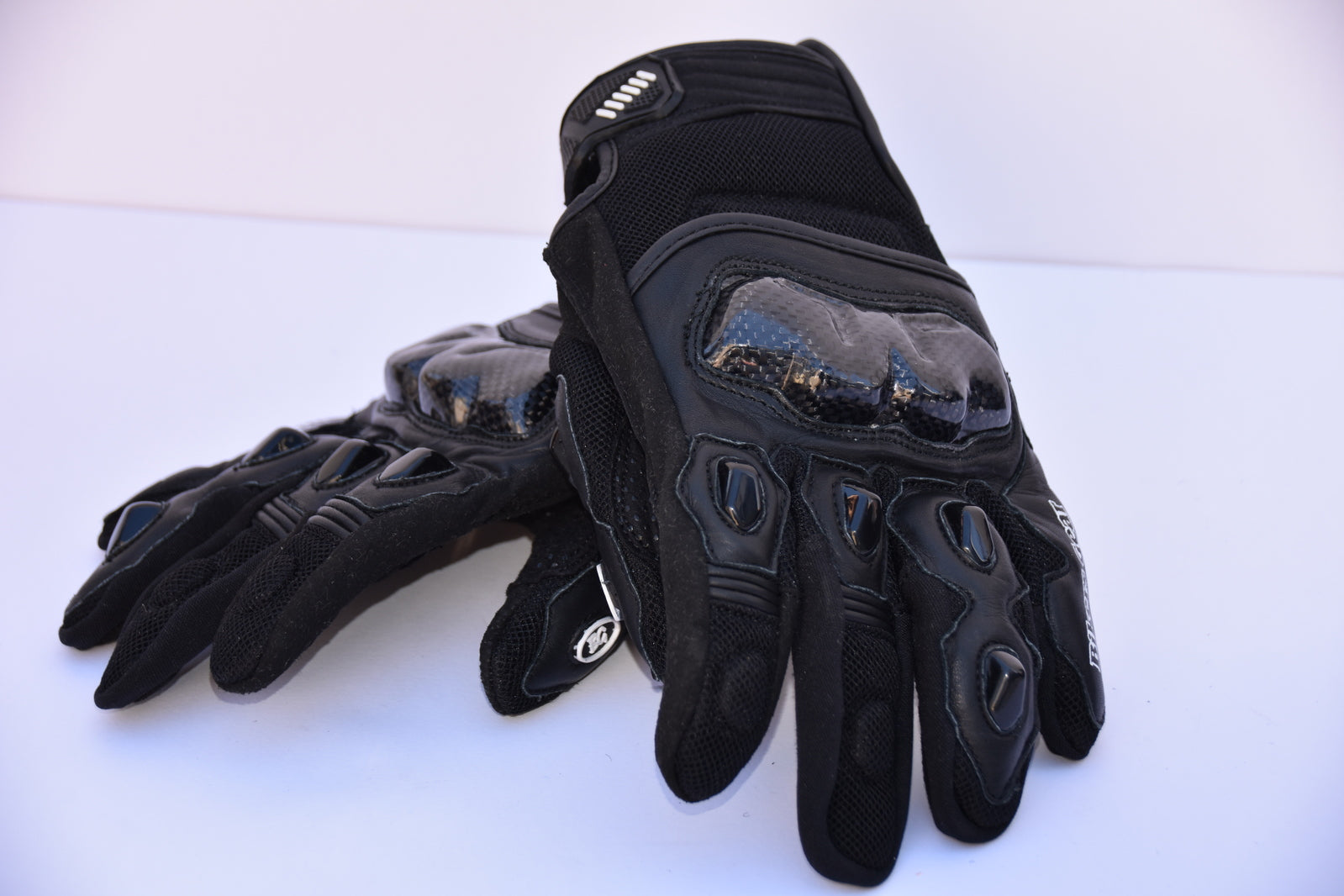 Nelson Motorcycle LATHER Gloves WITH KEVLAR LINED Black