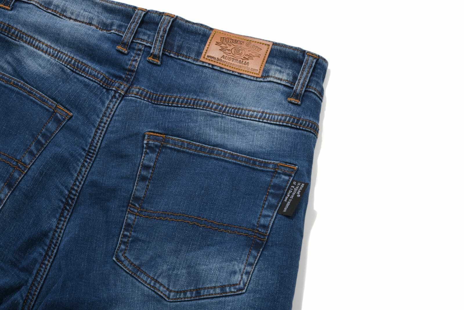 Boot Leg Lady Motorcycle Protective Lined With Kevlar Jeans Blue
