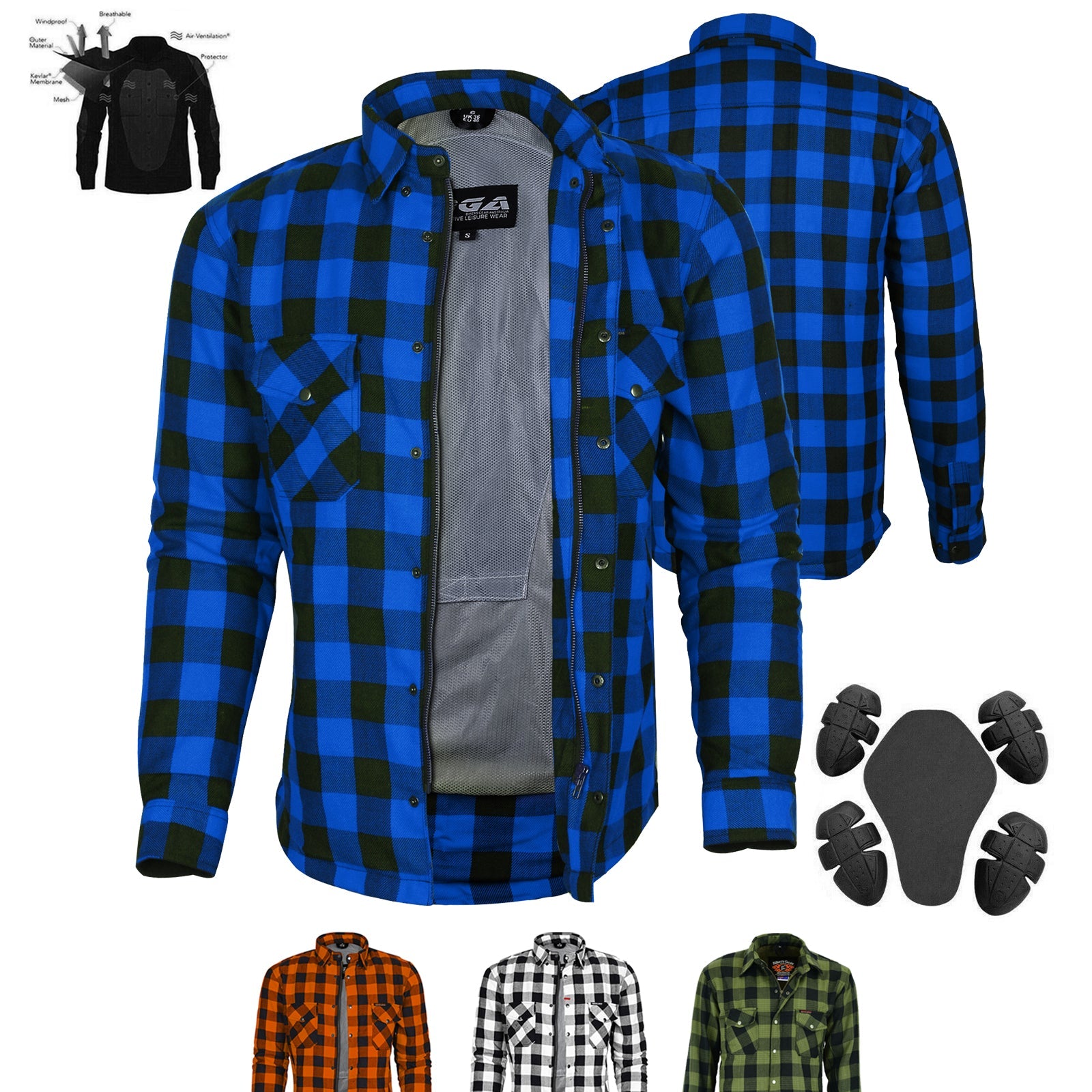 Exo Protective Lined with Kevlar Motorcycle Shirts