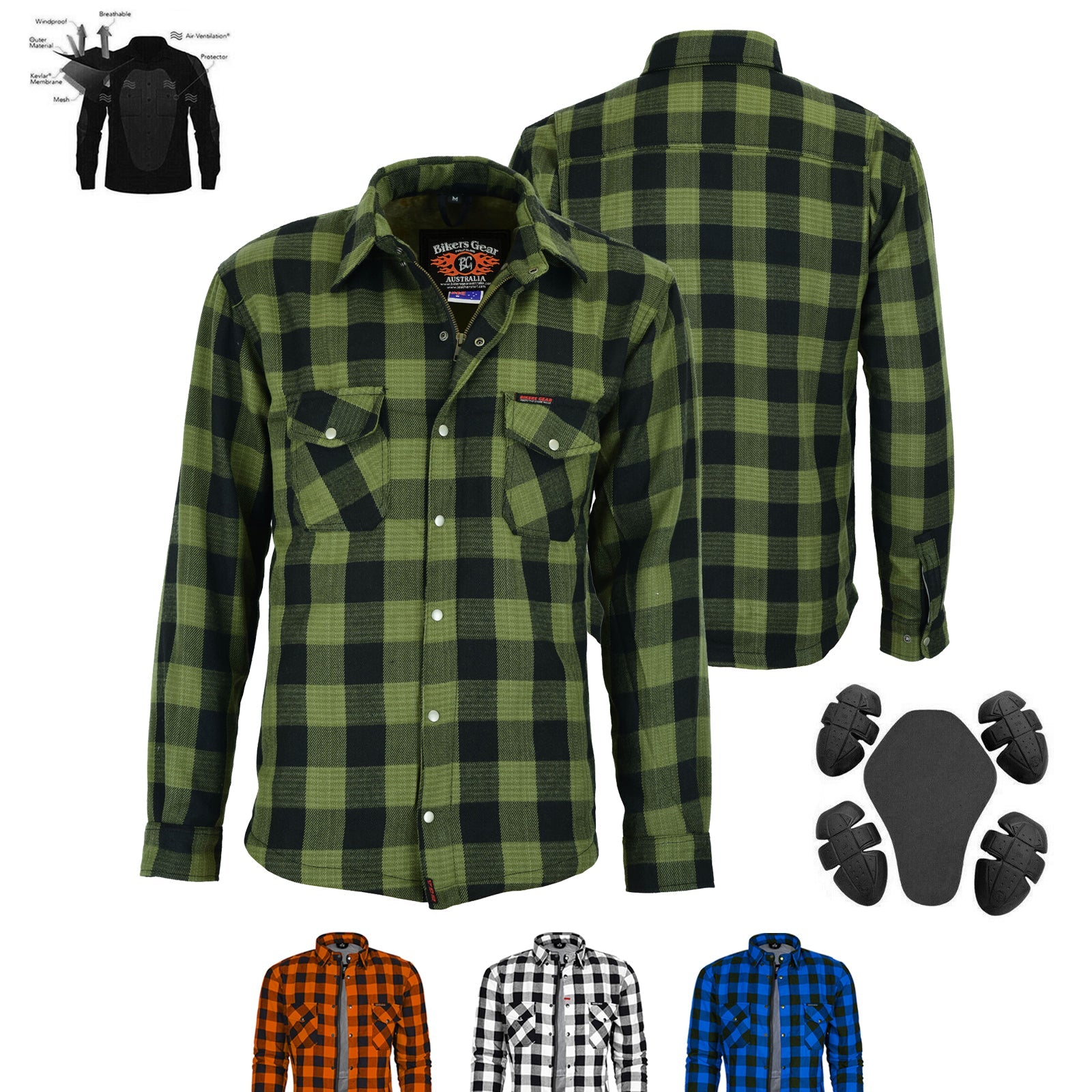 Exo Protective Lined with Kevlar Motorcycle Shirts